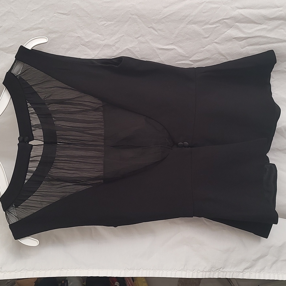 Bebe Sheer Peplum Blouse - Picture 2 of 8